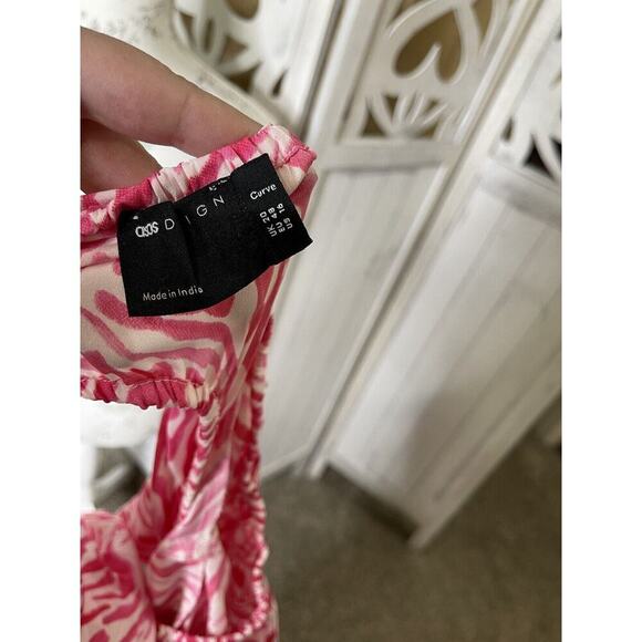 ASOS Design Curve Maxi Dress Size US 16 UK 20 Womens Pink Zebra Open Back - Picture 5 of 6